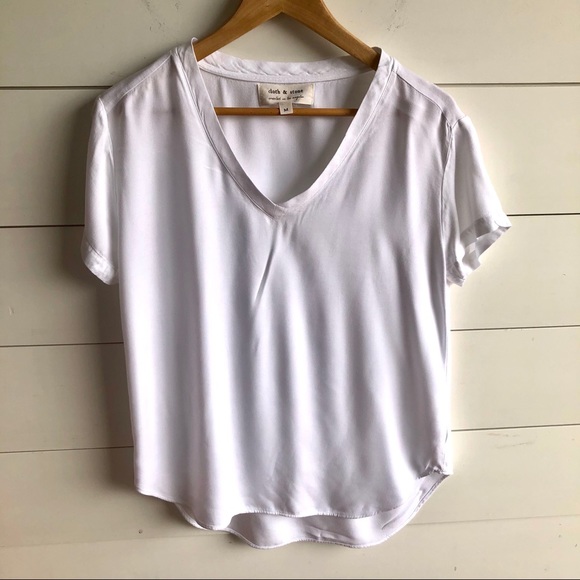 Anthropologie Tops - CLOTH & STONE Classic White V Neck Tee Shirt